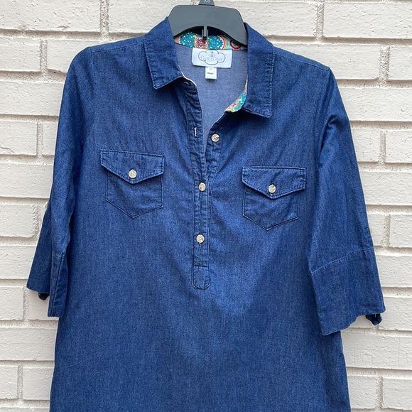 CASEY GRAY denim dress, size medium. 3/4 sleeves can be rolled up. 😍 - Picture 2 of 16